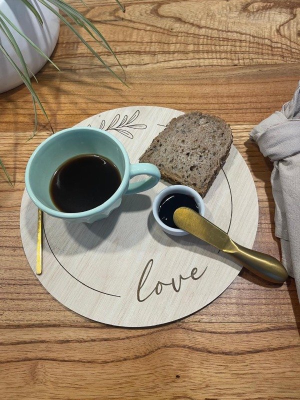 Producto - Bandeja Circular Love En Madera Mdf Enchapada En Melamina