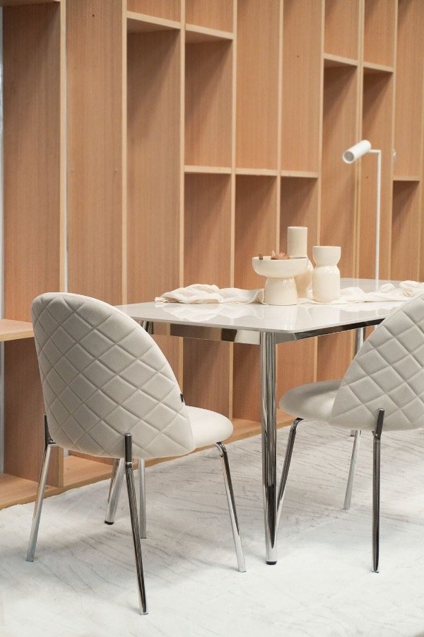 Producto - Mesa Neolith patas cromada 180