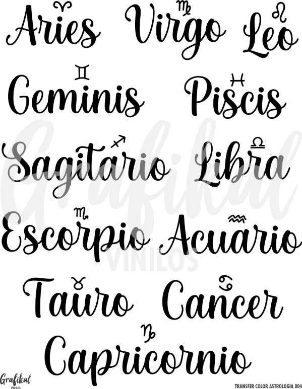 Producto - Transfer Color Astrología 004