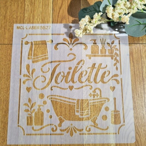 Producto - St 5527 de 20x20 cm Stencil Toilette