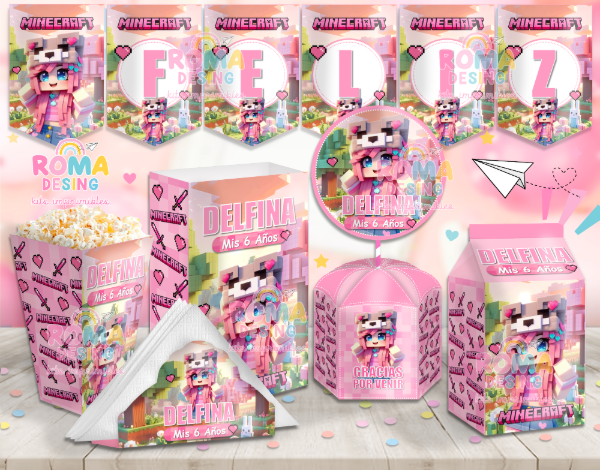 Producto - Kit imprimible Minecraft nena