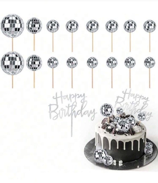 Producto - Set Esferas Espejadas Disco y Topper para decoración