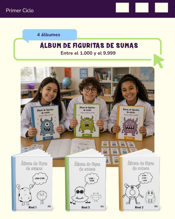 Producto - ÁLBUM DE FIGUS DE SUMAS ENTRE EL 1.000 Y EL 9.999