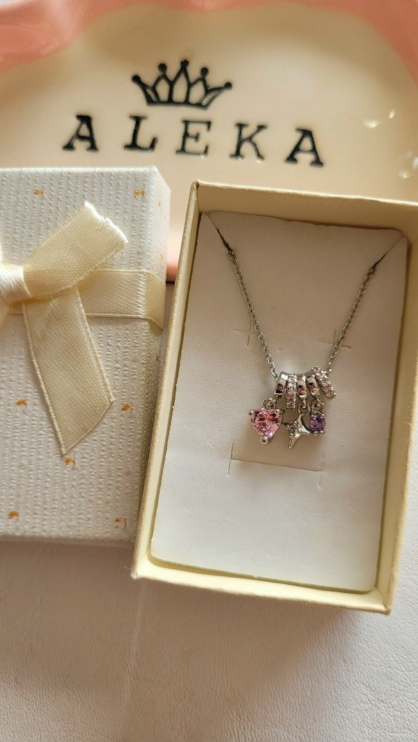 Producto - Conjunto corazón punto de luz y argollas con cubic de acero  quirúrgico - 1