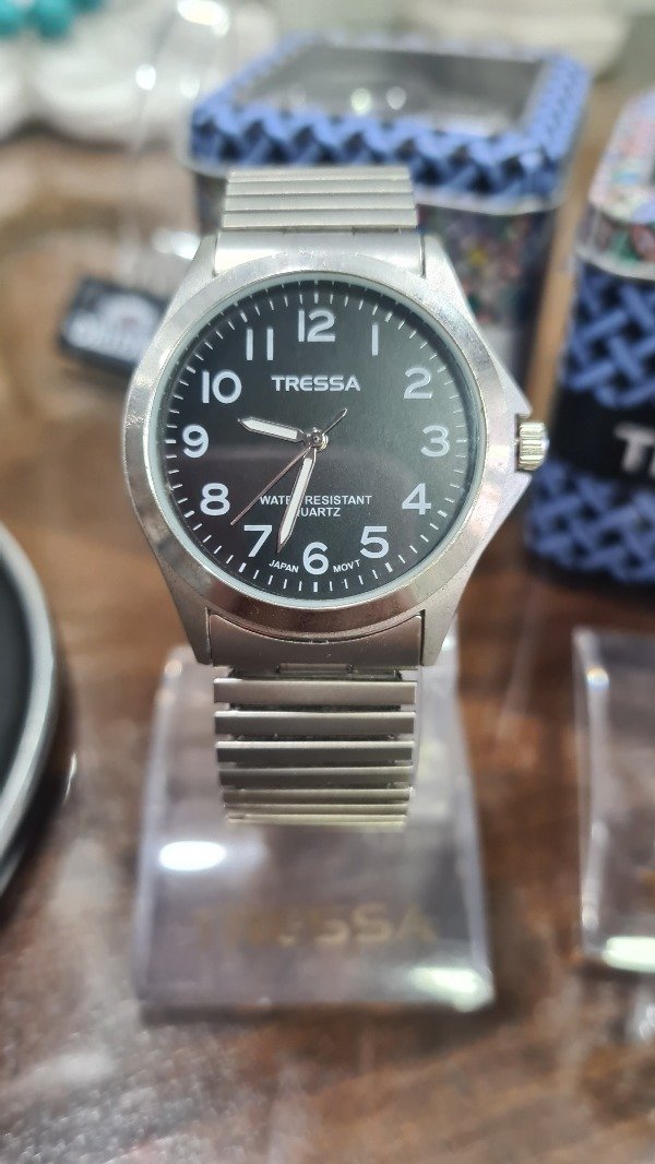 Producto - Reloj acero tressa malla extensible ,hombre resistente ,1 año Garantía