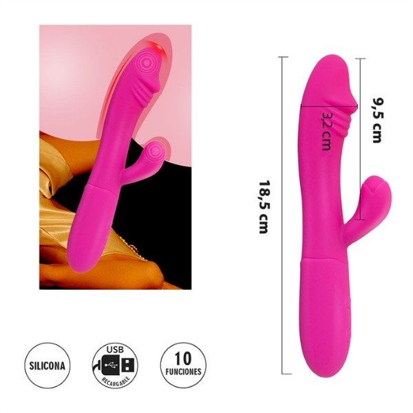 Producto - PEGASUS : VIBRADOR DE PUNTO G CON ESTIMULADOR Y 10 FUNCIONES DE VIBRACION