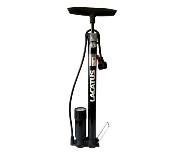 Producto - Inflador De Pie Manual Con Manómetro Y Bomba Pico Doble Negro