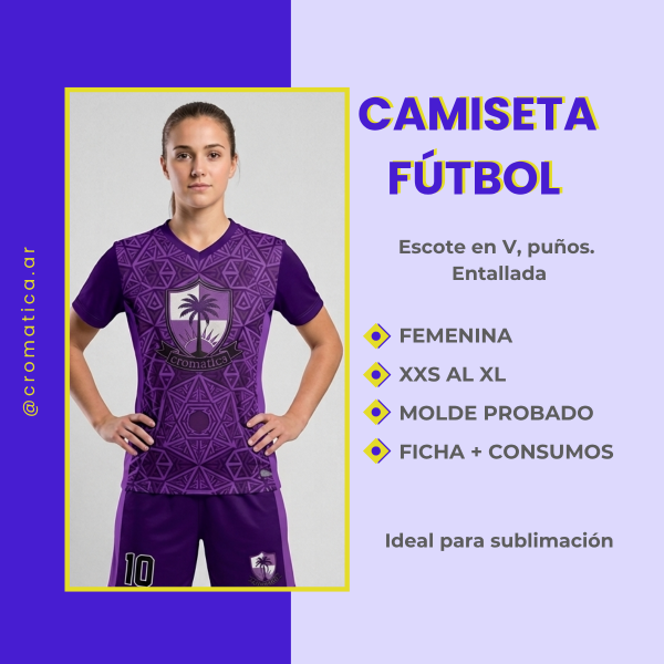 Producto - Molde Camiseta de fútbol femenina + Fichas
