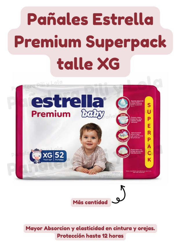 Producto - Pañales Estrella Premium Superpack talle XG 52 unidades