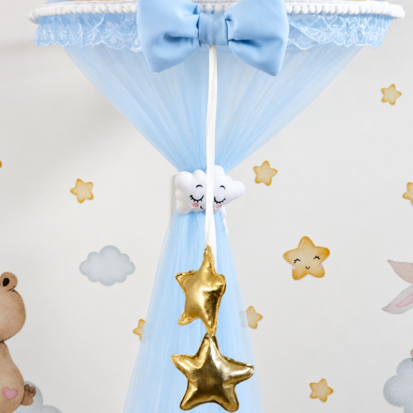 Producto - Set de Chichoneras para Cuna Emma Con Mosquitero Celeste - 5