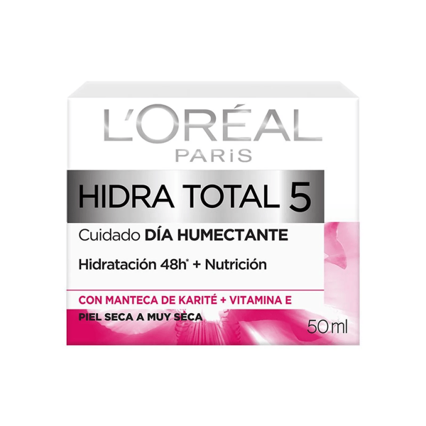Producto - L'óréal hidra total 5 cuidado día humectante - Piel seca a muy seca 50ml.