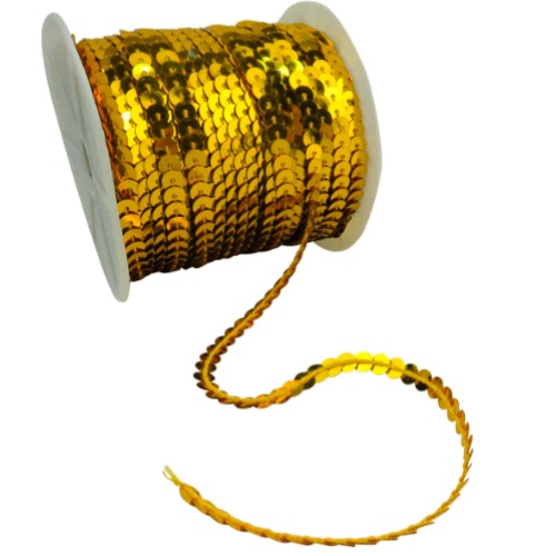 Producto - Rollo lentejuela 6mm metalizada 100 yardas