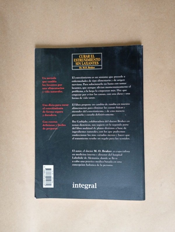 Producto - Curar el estreñimiento sin laxantes - M O Bruker - Integral 1992 - 1