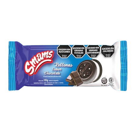 Producto - Galletitas rellenas de chocolate 105gr SIN TACC SMAMS