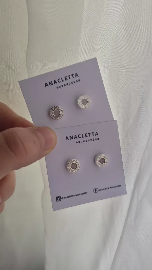 Producto - Aros pasantes con guardas con susanito color plata 925