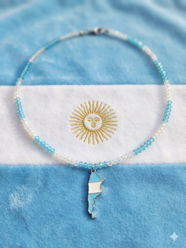 Producto - Collar cristal de roca con dije argentina