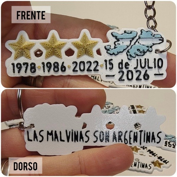 Producto - LLAVERO ESTRELLAS 78 86 2022 MUNDIAL MALVINAS 15 DE JULIO - 0