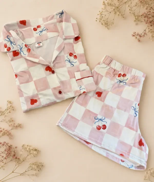 Producto - PIJAMA CAMISERO CEREZAS