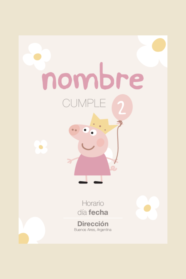 Producto - invitación digital [peppa pig]