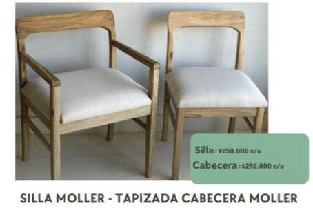 Producto - Silla moller tapizada (sin cabecera)