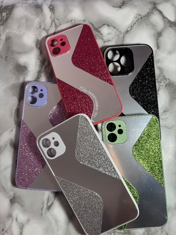 Producto - Case espejada con glitter iph X-XS