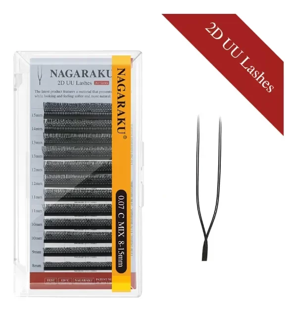 Producto - Pestañas Tecnológicas 2D UU Mix 0.07 Curva D - Nagaraku