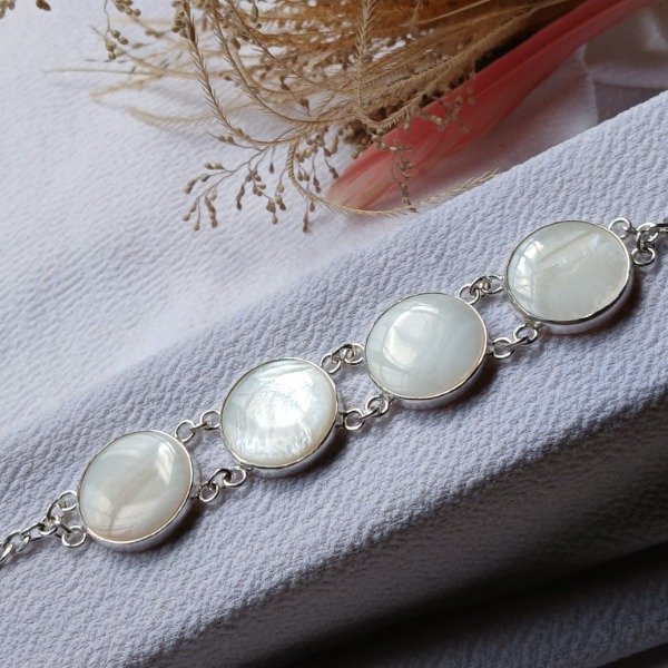 Producto - Pulsera Plata 925 Nácar largo 20,5cm - 1