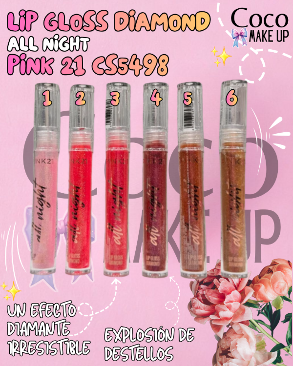 Producto - LIP GLOSS DIAMOND ALL NIGHT - PINK 21 - CS5498