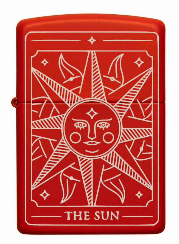 Producto - ENCENDEDOR RECARGABLE A BENCINA TAROT THE SUN NEGRO MATE - 6