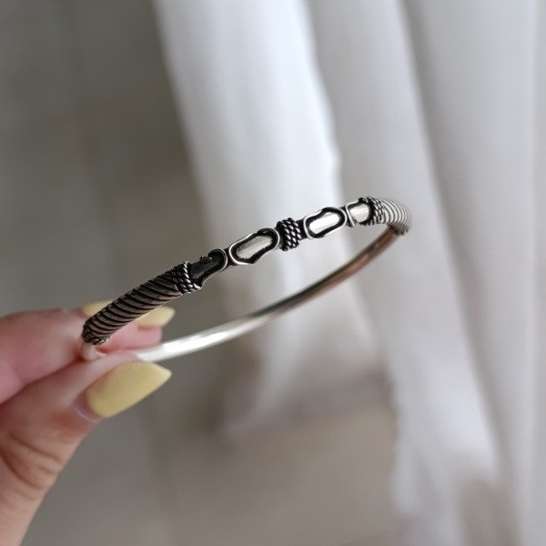 Producto - ESCLAVA DE PLATA BIDU CON ARABESCOS - 0