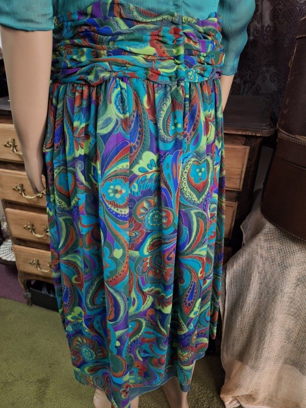 Producto - Vestido Vintage Estampado Verde Años 80 - 10