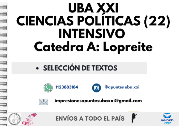 Producto - Ciencia política (22) Intensivo Verano  - Cátedra: Lopreite