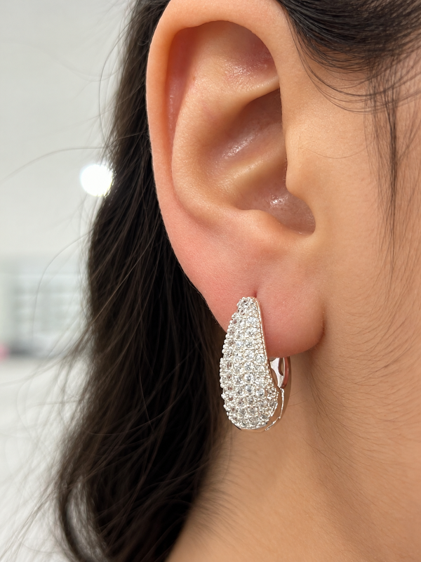 Producto - Aro argolla con strass estilo gota
