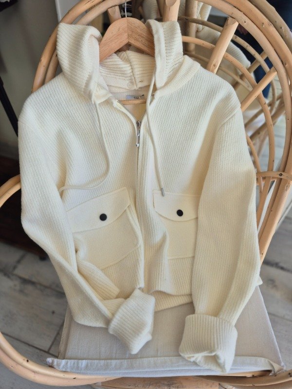 Producto - Campera Tejido Catalina Importada Premium Crudo
