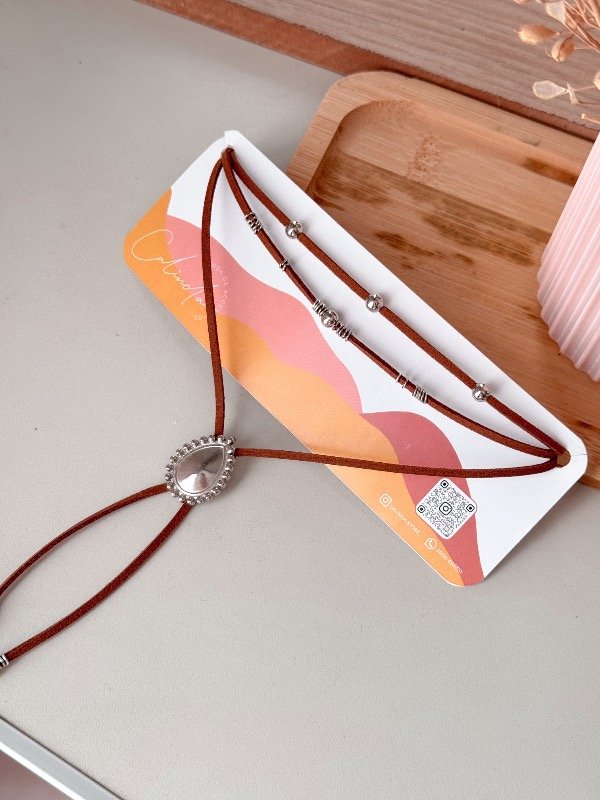 Producto - Choker/lazo gota marron