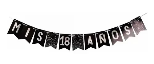 Producto - BANDERÍN "MIS # 18 # AÑOS"