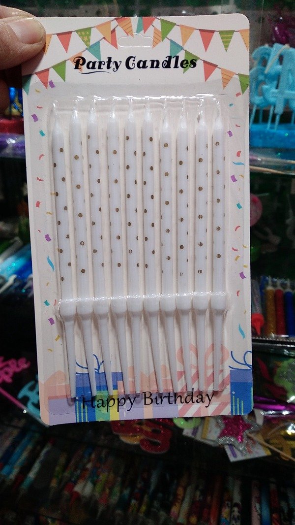 Producto - VELA PALITO BLANCO CON DORADO