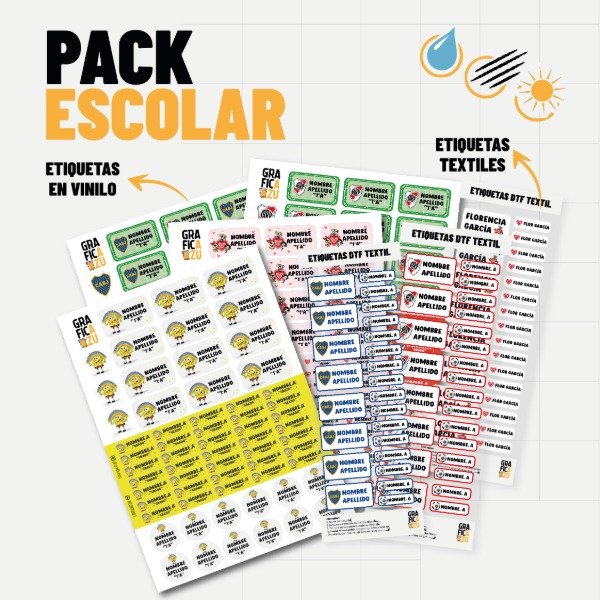 Producto - Etiquetas escolares