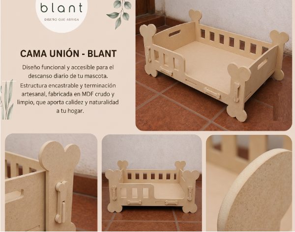 Producto - Camita Rustica Union para perros-blant - 4