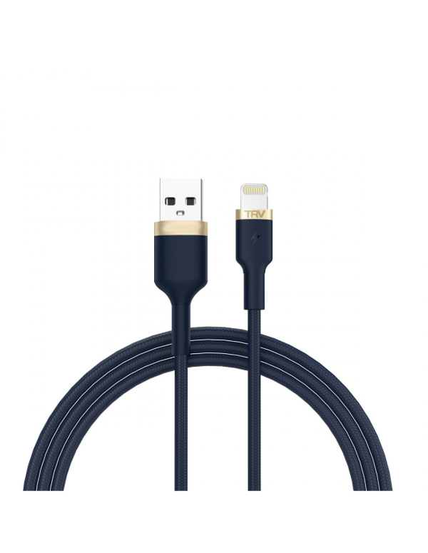 Producto - Cable usb a lightning -3A -1mts -nylon mallado -blue -TRV (CAB110)