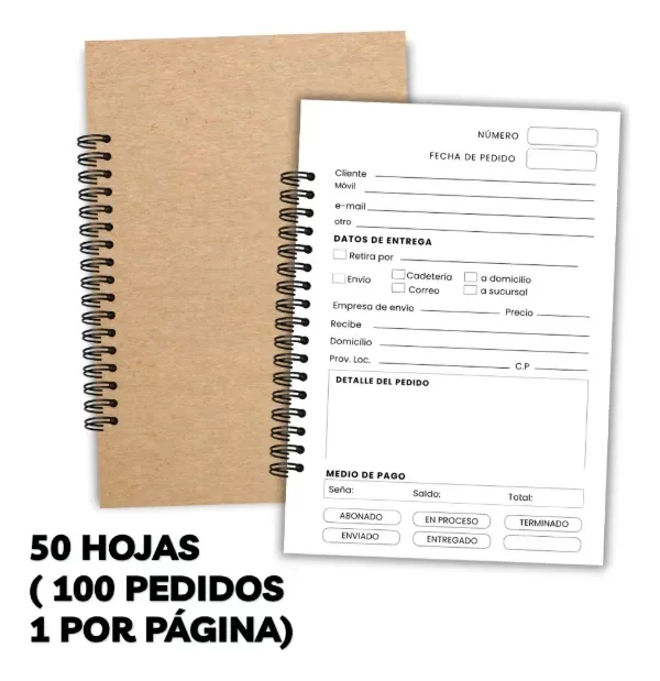 Producto - Cuaderno De Pedidos Emprendedor ( hasta 100 / 1 por carilla) - 1