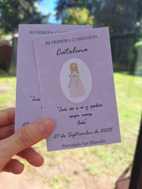 Producto - Estampita comunión "lavanda" - 2