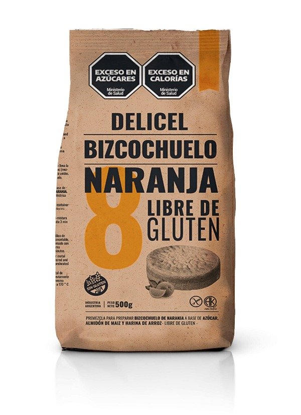 Producto - Premezcla Bizcochuelo de Naranja SIN GLUTEN Delicel 500gr