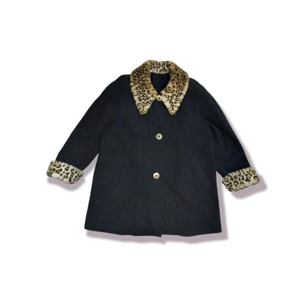 Producto - Tapado "Animal Print" Negro