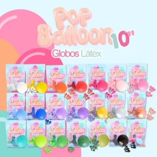 Producto - Globos Latex Estandar 10" - Pop Balloon x50 u