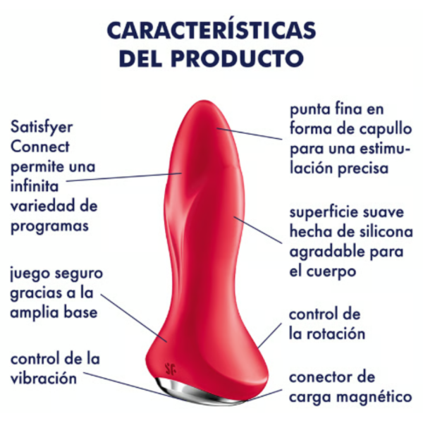 Producto - Plug Anal Vibrador con Rotación Satisfyer Rotator Plug 1+ App (Recargable) - 2