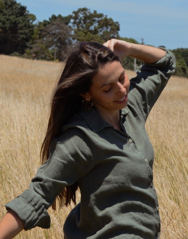 Producto - Camisa Azucena 100 Lino Verde