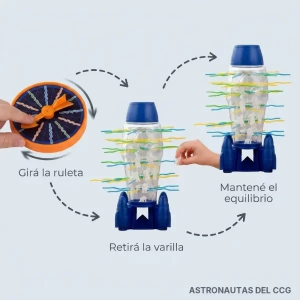 Producto - Juego Mesa Happy Astronauts Cohete Palitos Infantil - 3