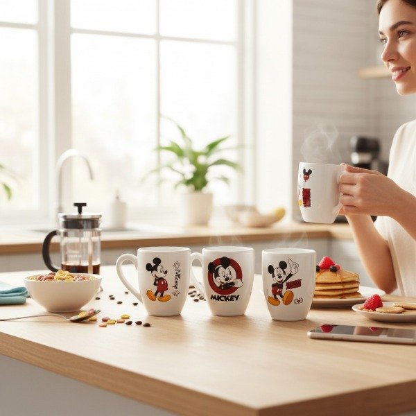 Producto - SET DE 4 TAZAS BOMBE DE MICKEY CERAMICA VITRIFICADAS - 3