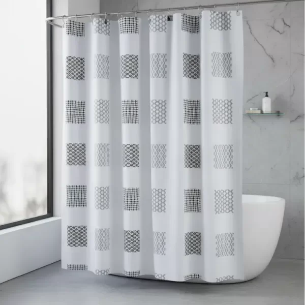 Producto - Cortina para Baño Simple "Cuadros" Línea Eco